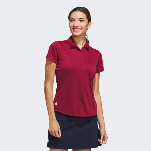 LADIES SHIRT ADIDAS PERFORMANCE SHORT SLEEVE BURGUNDY