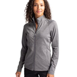 LADIES OUTERWEAR CUTTER AND BUCK ADAPT FULL ZIP HEATHER