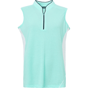 ABACUS LADIES ERIN LOOSE FIT SLEEVELESS AQUA/WHITE