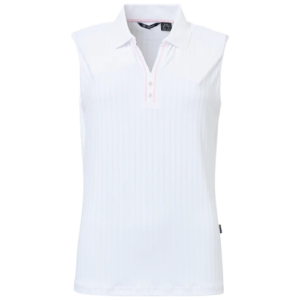 SHIRT ABACUS LADIES PEBBLE SLEEVELESS WHITE BEGONIA