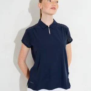 LADIES SHIRT ABACUS MANGA CUPSLEEVE NAVY